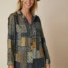 Chemise Liquette Imprimé Patchwork, Crêpe -Femmes Vêtements Magasin 610915 C04 zoomx