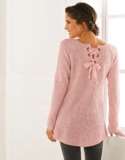 Pull Dos Lacé Toucher Mohair