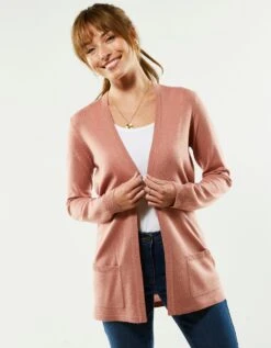 Gilet Porter Ouvert Toucher Cachemire -Femmes Vêtements Magasin 611121 C01 zoomx vue2