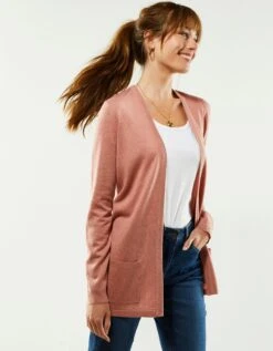 Gilet Porter Ouvert Toucher Cachemire -Femmes Vêtements Magasin 611121 C01 zoomx vue4