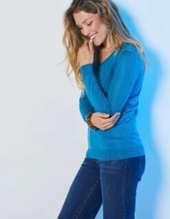 Pull Col V Toucher Cachemire -Femmes Vêtements Magasin 611123 C09 zoomx vue4