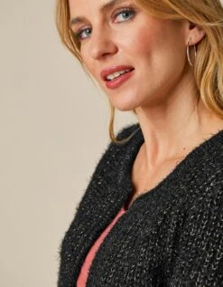 Gilet Paletot Maille Perlée Fantaisie -Femmes Vêtements Magasin 611154 C03 zoomx vue2