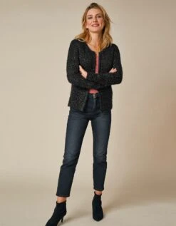 Gilet Paletot Maille Perlée Fantaisie -Femmes Vêtements Magasin 611154 C03 zoomx vue3