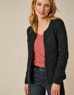 Gilet Paletot Maille Perlée Fantaisie -Femmes Vêtements Magasin 611154 C03 zoomx vue4