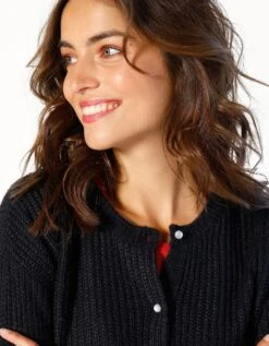 Cardigan Boutons Façon Perles, Maille Anglaise -Femmes Vêtements Magasin 611159 C05 zoomx vue3