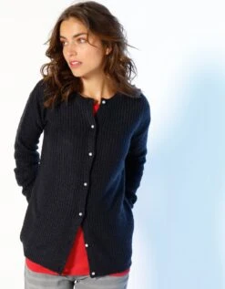 Cardigan Boutons Façon Perles, Maille Anglaise -Femmes Vêtements Magasin 611159 C05 zoomx vue4