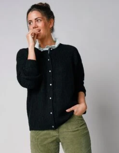 Cardigan Boutons Façon Perles, Maille Anglaise