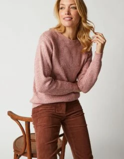Pull Col Rond Maille Anglaise