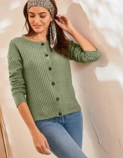 Gilet Boutonné Maille Fantaisie