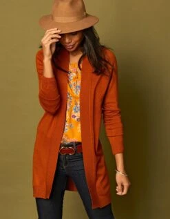 Gilet Long Porter Ouvert -Femmes Vêtements Magasin 611234 C06 zoomx vue4