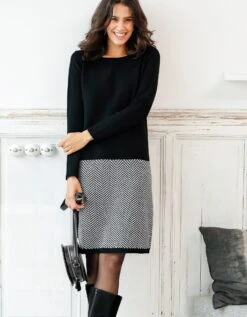 Robe Pull, Base Jacquard -Femmes Vêtements Magasin 611270 C01 zoomx vue5