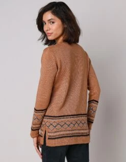 Pull Tunique, Base Et Poignets Jacquard -Femmes Vêtements Magasin 611280 C03 zoomx vue4