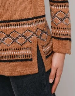 Pull Tunique, Base Et Poignets Jacquard -Femmes Vêtements Magasin 611280 C03 zoomx vue5