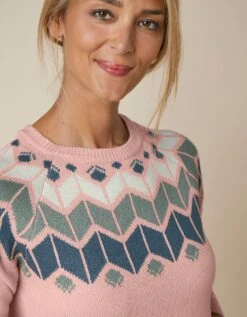 Pull Décolleté Jacquard -Femmes Vêtements Magasin 611291 C04 zoomx vue5