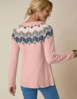 Pull Décolleté Jacquard -Femmes Vêtements Magasin 611291 C04 zoomx vue7