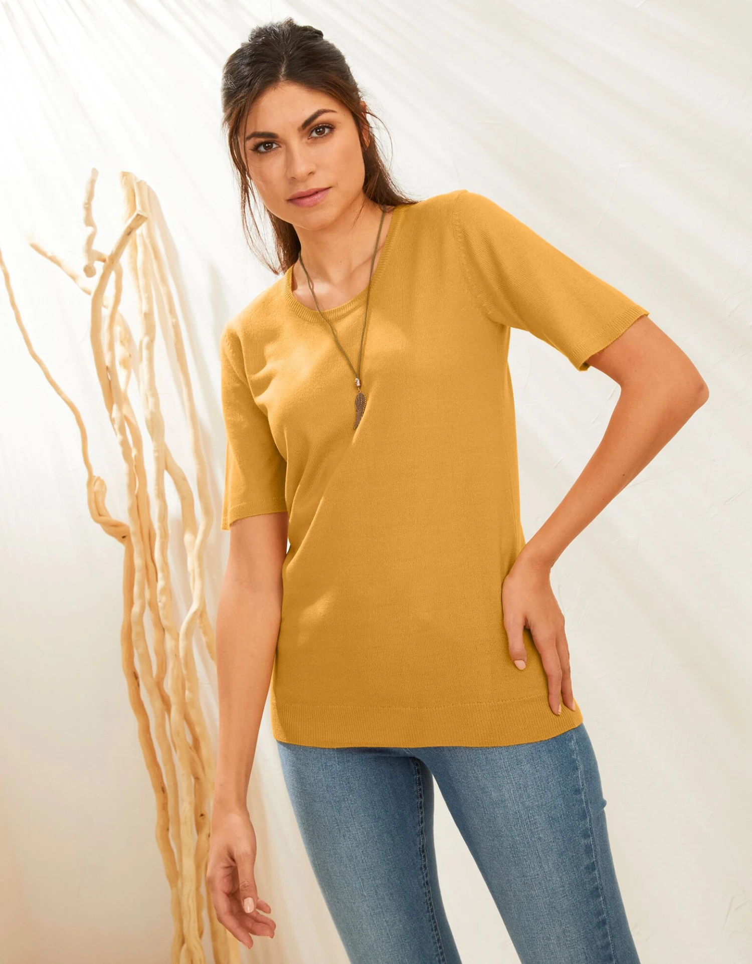 Pull Uni Manches Courtes Toucher Cachemire 3 Pull Uni Manches Courtes Toucher Cachemire