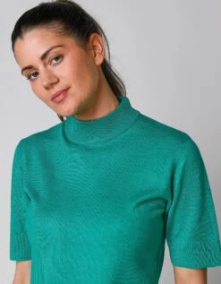 Pull Col Montant Manches Courtes Toucher Cachemire -Femmes Vêtements Magasin 611315 C08 zoomx vue3