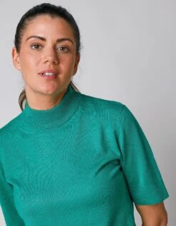 Pull Col Montant Manches Courtes Toucher Cachemire -Femmes Vêtements Magasin 611315 C08 zoomx vue5