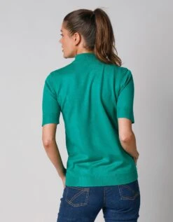 Pull Col Montant Manches Courtes Toucher Cachemire -Femmes Vêtements Magasin 611315 C08 zoomx vue6