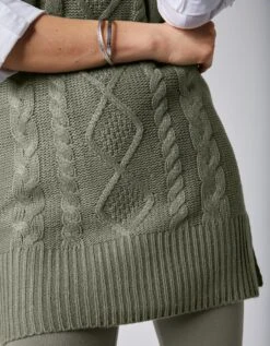 Pull Tunique Torsadé Manches Courtes, Toucher Cachemire -Femmes Vêtements Magasin 611318 C01 zoomx vue4