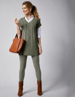 Pull Tunique Torsadé Manches Courtes, Toucher Cachemire -Femmes Vêtements Magasin 611318 C01 zoomx vue6