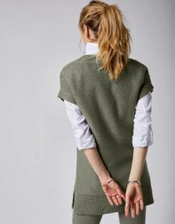 Pull Tunique Torsadé Manches Courtes, Toucher Cachemire -Femmes Vêtements Magasin 611318 C01 zoomx vue7