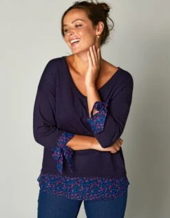 Pull Bi-matière Effet 2en1, Toucher Cachemire