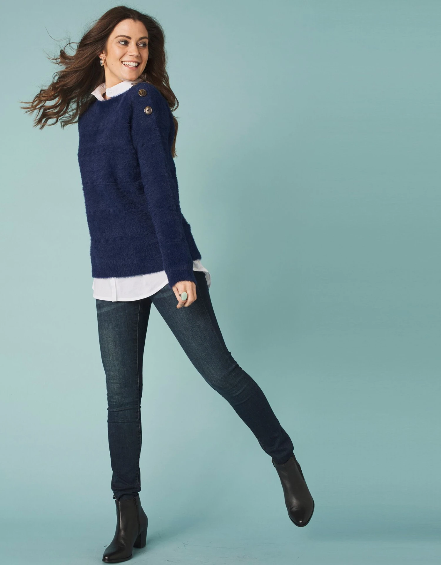 Pull Col Bateau Maille Poilue Fantaisie 4 Pull Col Bateau Maille Poilue Fantaisie – Image 2