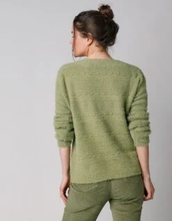Pull Col Bateau Maille Poilue Fantaisie -Femmes Vêtements Magasin 611330 C05 zoomx vue6