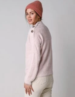 Pull Col Montant Maille Poilue Fantaisie -Femmes Vêtements Magasin 611331 C03 zoomx vue6