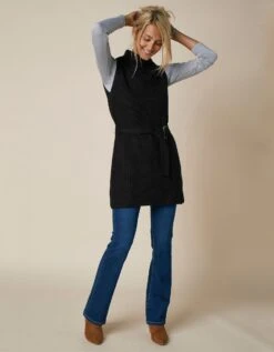 Pull Tunique Sans Manches Uni à Ceinture Amovible - Toucher Mohair -Femmes Vêtements Magasin 611362 C01 zoomx vue6