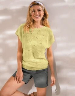 Femmes Vêtements Magasin 27 Pull Manches Courtes, Maille Fantaisie