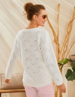 Pull Manches Longues, Maille Fantaisie -Femmes Vêtements Magasin 611384 C00 zoomx vue2