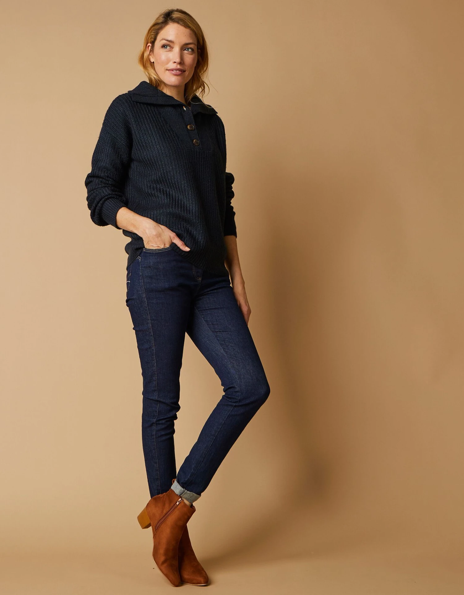 Pull Col Camionneur, Maille Anglaise Toucher Mohair 4 Pull Col Camionneur, Maille Anglaise Toucher Mohair – Image 2