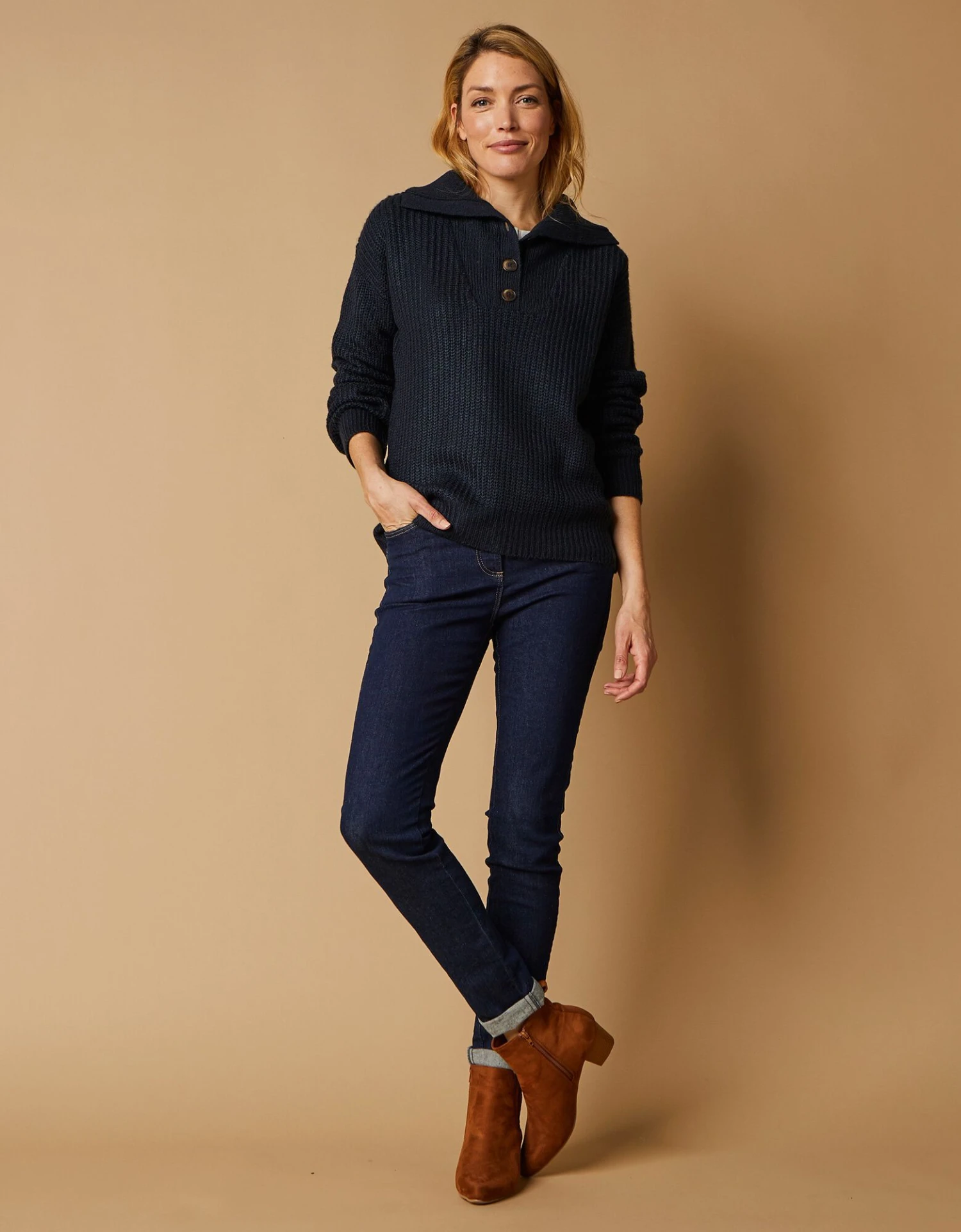 Pull Col Camionneur, Maille Anglaise Toucher Mohair 8 Pull Col Camionneur, Maille Anglaise Toucher Mohair – Image 6