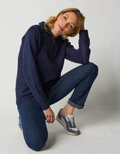 Pull Col Camionneur Zippé Maille Anglasie -Femmes Vêtements Magasin 611393 C02 zoomx vue6