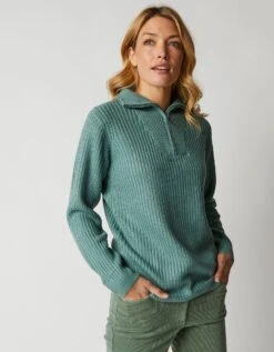 Pull Col Camionneur Zippé Maille Anglasie