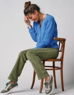 Gilet Col V Boutonné, Maille Anglaise Toucher Mohair -Femmes Vêtements Magasin 611400 C02 zoomx vue3