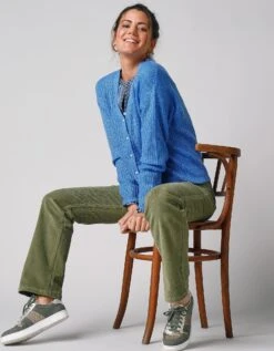 Gilet Col V Boutonné, Maille Anglaise Toucher Mohair -Femmes Vêtements Magasin 611400 C02 zoomx vue6