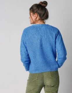 Gilet Col V Boutonné, Maille Anglaise Toucher Mohair -Femmes Vêtements Magasin 611400 C02 zoomx vue7