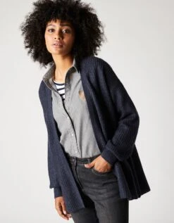 Gilet Long Porter Ouvert, Maille Anglaise Toucher Mohair -Femmes Vêtements Magasin 611401 C02 zoomx vue6