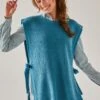 Pull Tunique Sans Manches, Maille Anglaise Toucher Mohair -Femmes Vêtements Magasin 611405 C02 zoomx