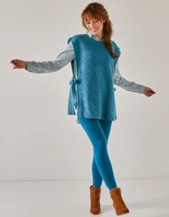 Pull Tunique Sans Manches, Maille Anglaise Toucher Mohair -Femmes Vêtements Magasin 611405 C02 zoomx vue4