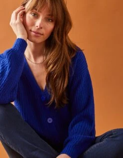 Gilet Boutonné Volume Loose Maille Toucher Mohair