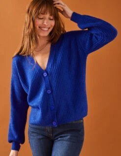 Gilet Boutonné Volume Loose Maille Toucher Mohair 10 Gilet Boutonné Volume Loose Maille Toucher Mohair -Femmes Vêtements Magasin 611409 C05 zoomx vue3