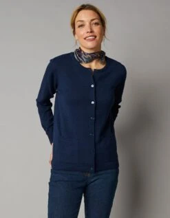 Cardigan Boutonné, Laine D'agneau -Femmes Vêtements Magasin 611414 C03 zoomx vue4