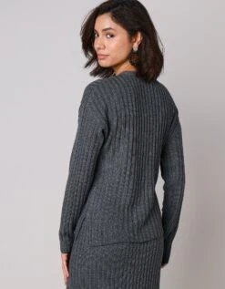 Gilet Boutonné Maille Côtelée -Femmes Vêtements Magasin 611434 C00 zoomx vue6