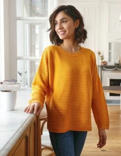 Pull Loose Maille Fantaisie Effet Rayures -Femmes Vêtements Magasin 611443 C01 zoomx vue4