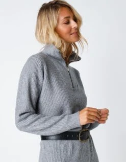 Robe-pull Col Zippé -Femmes Vêtements Magasin 611445 C00 zoomx vue5