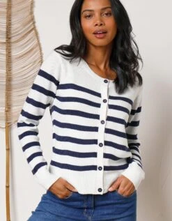 Cardigan Rayé Boutonné